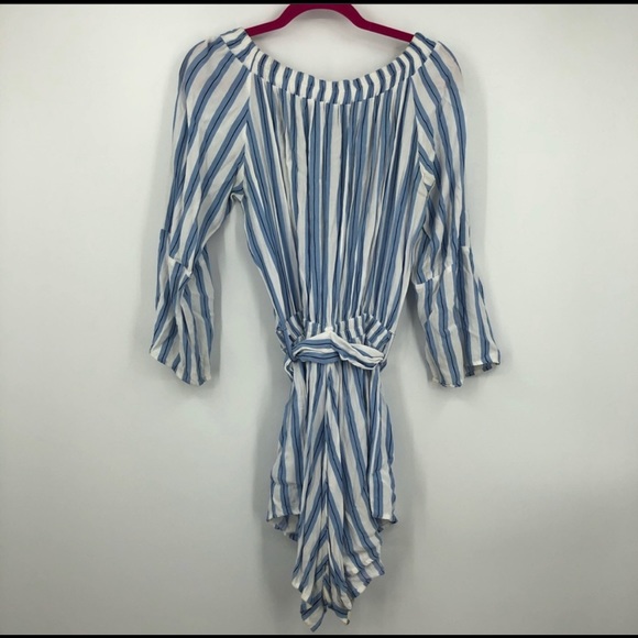 Faithfull The Brand Striped Tie Waist Romper 8 - Picture 2 of 4